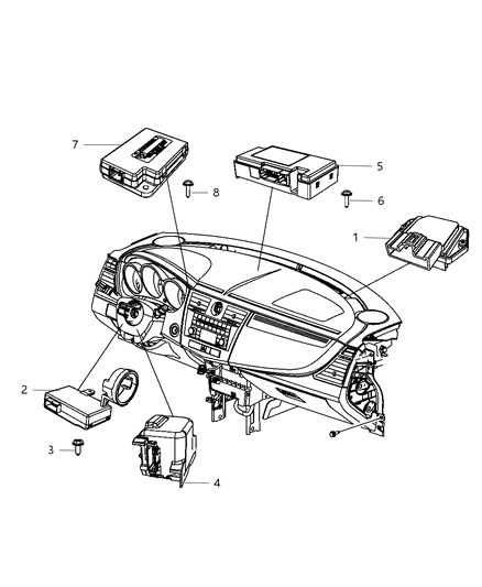 2010 Chrysler Sebring Receiver Keyless Entry Diagram for 5026157AP