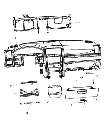 2009 Chrysler 300 Door Glove Box Diagram for XW231J1AC