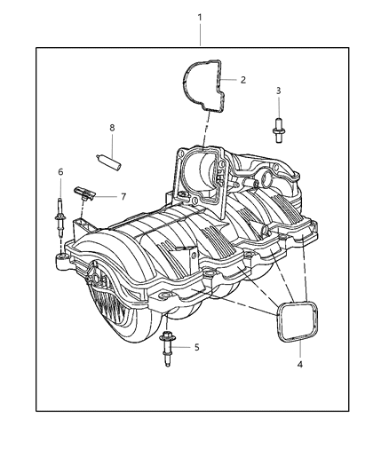 2007 Chrysler Aspen Intake Manifold & Mounting Diagram 1 - Thumbnail