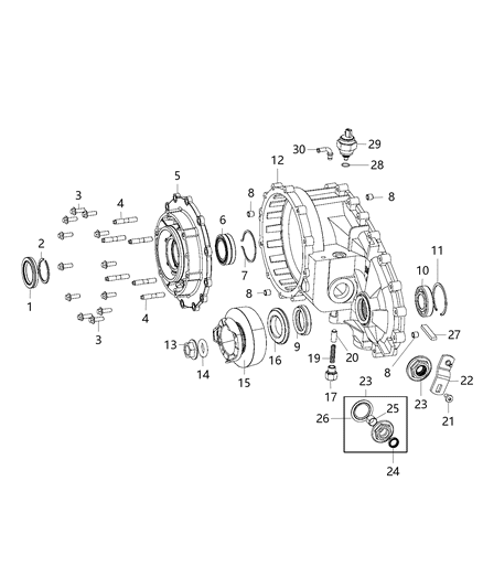 2007 Jeep Wrangler Front Case & Related Parts Diagram 5 - Thumbnail