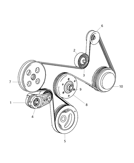2010 Jeep Wrangler Pulley & Related Parts Diagram 2 - Thumbnail