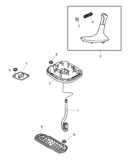 2004 Jeep Liberty Gear Shift Controls Diagram 2 - Thumbnail