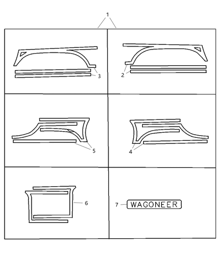 2004 Jeep Liberty Molding Bodyside Diagram for 5103129AA