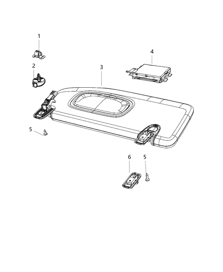 2020 Dodge Grand Caravan Visors And Attaching Parts Diagram