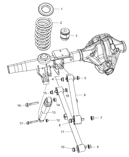 2012 Ram 1500 Arm Upper Control Rear Diagram for 52855800AE