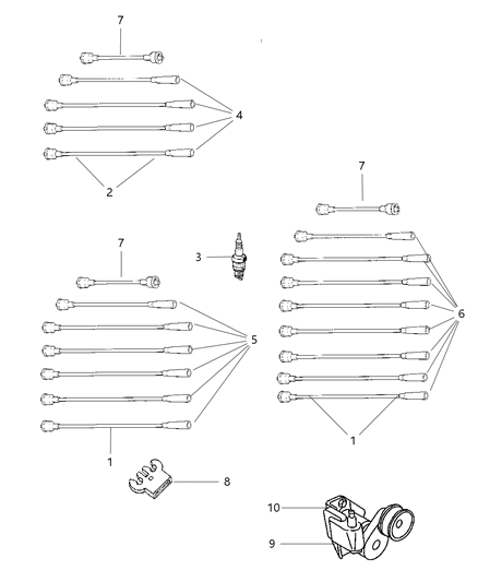 2001 Dodge Dakota Cable Ignition Diagram for 56041853AB
