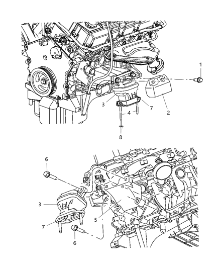 2008 Dodge Charger Cushion Engine Support Diagram for 4578044AD