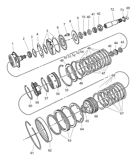 2005 Dodge Dakota Piston Low And Reverse Clutch Diagram for 4800261AA
