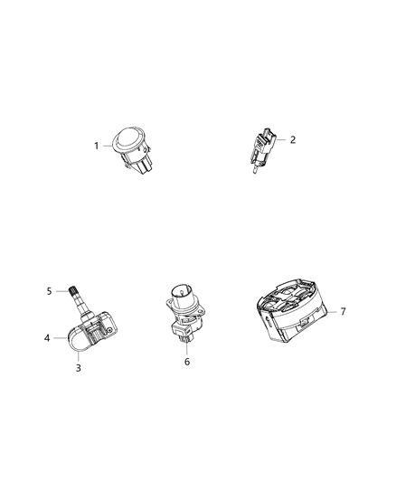 2017 Ram 3500 Cap Kit Valve Stem Black Diagram for 68206633AA