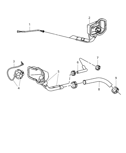 2010 Dodge Ram 2500 Tube Fuel Filler Diagram for 52122648AA