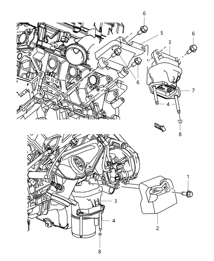 2008 Chrysler 300 Bracket Engine Mount Diagram for 4578048AA