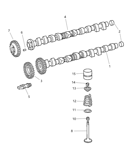 2002 Dodge Sprinter 2500 Seal Valve Guide Diagram for 5080057AA