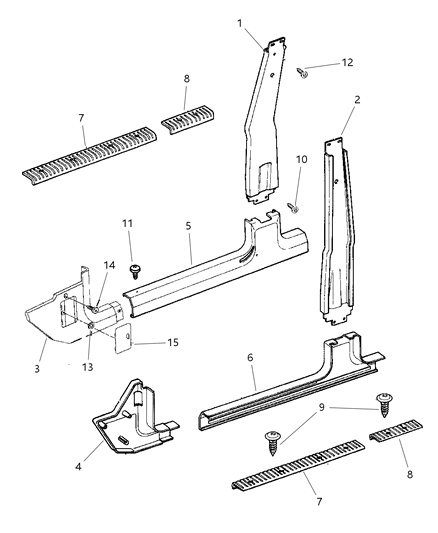 1997 Jeep Cherokee Panels - Interior Trim, Front Diagram 2 - Thumbnail