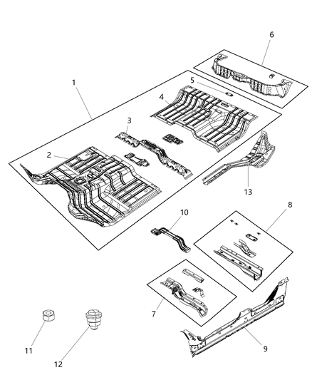 2012 Ram 1500 Sill Bodyside Diagram for 55372502AA
