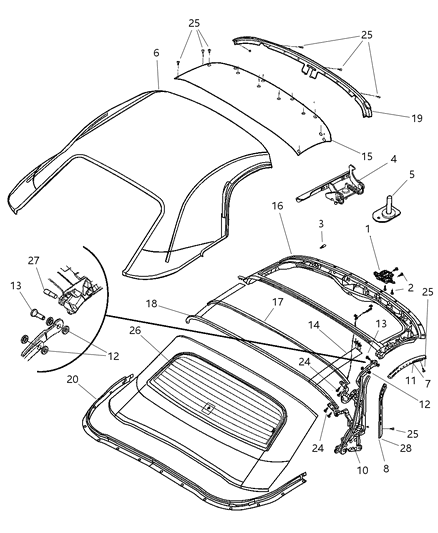 2004 Dodge Viper Latch Diagram for 4865936AD