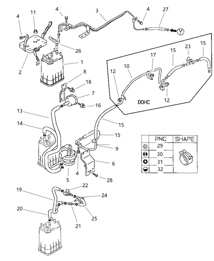 1997 Chrysler Sebring Filter, Fuel Vapor Canister Air Diagram for 4591612