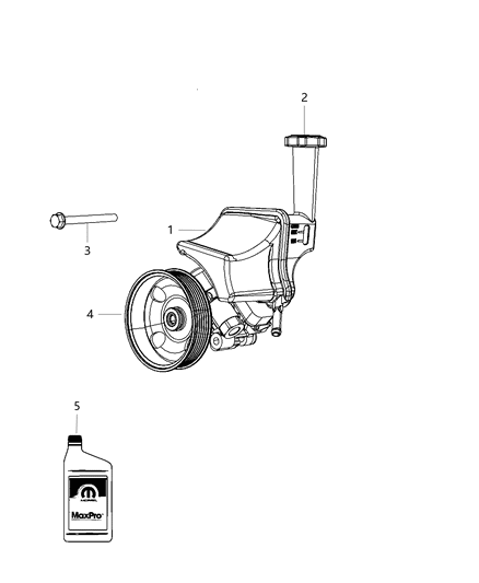 2012 Dodge Challenger Power Steering Pump & Reservoir Diagram 1 - Thumbnail