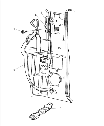 2000 Dodge Ram 3500 Regular Cab Belts - Shoulder Bench And 40/20/40 Seating Diagram