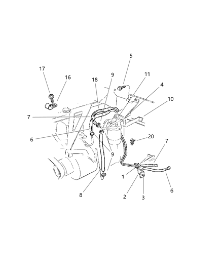 2001 Jeep Cherokee Fuel Lines, Front Diagram 1 - Thumbnail