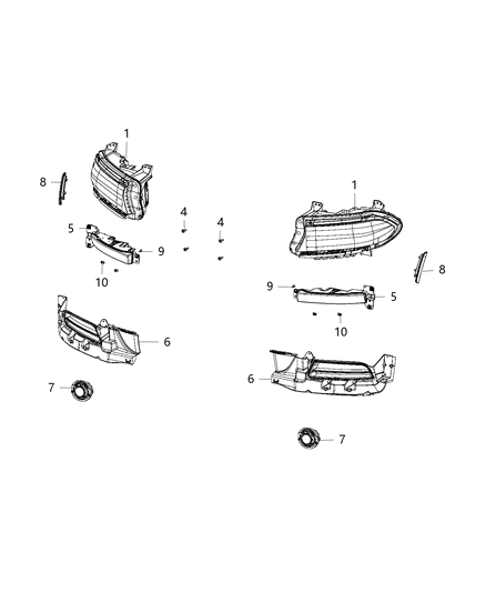 2017 Dodge Charger Fog Lamp, Front Driver Side Diagram for 68214427AB