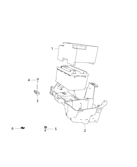 2019 Ram 2500 Tray And Support, Battery Diagram 1 - Thumbnail
