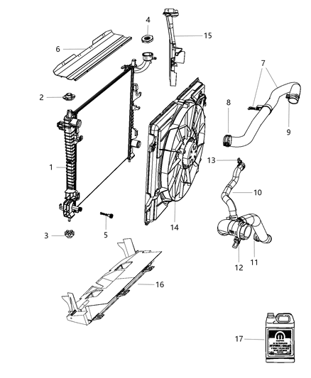 2011 Jeep Grand Cherokee Hose Radiator Inlet Diagram for 55038028AD