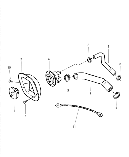 2000 Jeep Wrangler Fuel Cap Diagram for 52127864AB
