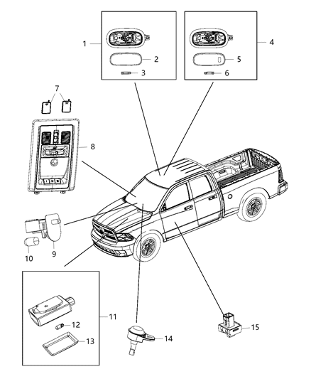 2011 Ram 1500 Lamp LED Diagram for 68154165AA