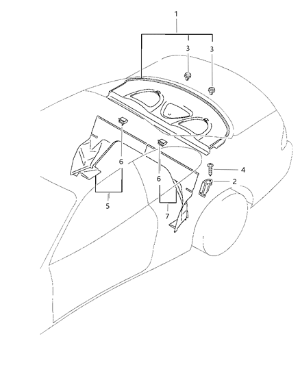 1997 Dodge Avenger Rear Shelf Trim Diagram 2 - Thumbnail