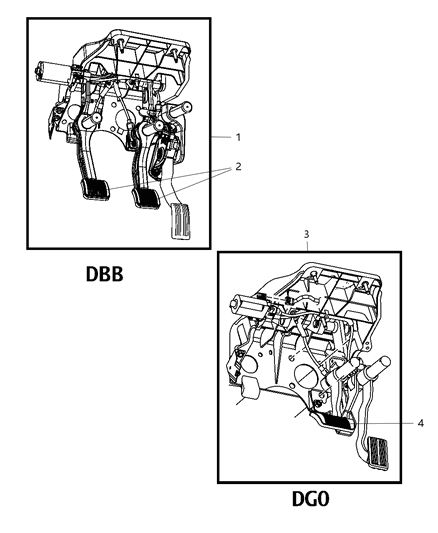 2010 Dodge Ram 3500 Pedal Assembly Adjustable Brake, Clutch And Accelerator Diagram for 68055418AA