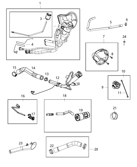 2014 Ram 1500 Tube Fuel Vapor Recirculation Diagram for 5147294AB