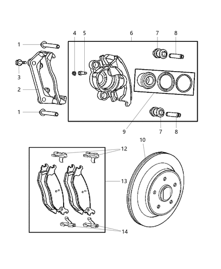 2004 Dodge Ram 1500 Brakes, Rear, Disc Diagram 2 - Thumbnail