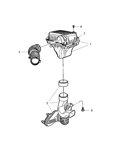 2005 Dodge Magnum Hose Make Up Air Diagram for 4792853AB