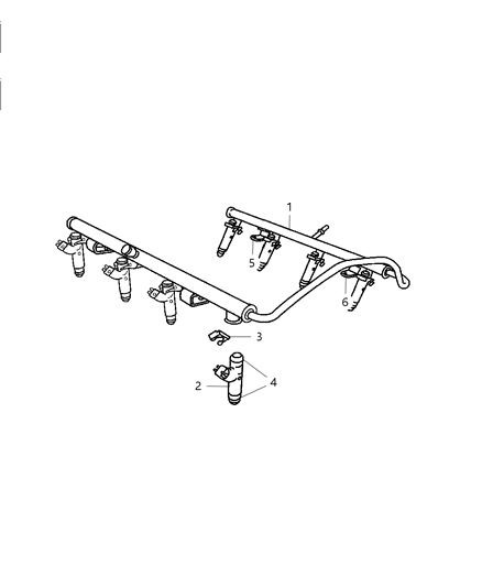 2009 Chrysler Aspen Fuel Rail & Related Diagram
