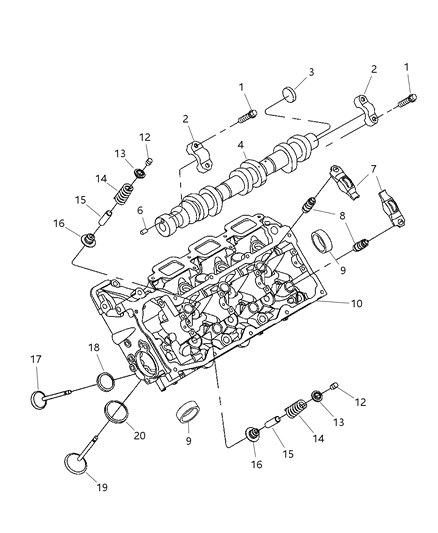 2002 Jeep Liberty Valve Intake Standard Diagram for 5073595AA