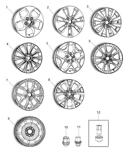 2020 Chrysler Voyager Wheel, Steel Diagram for 4726534AA