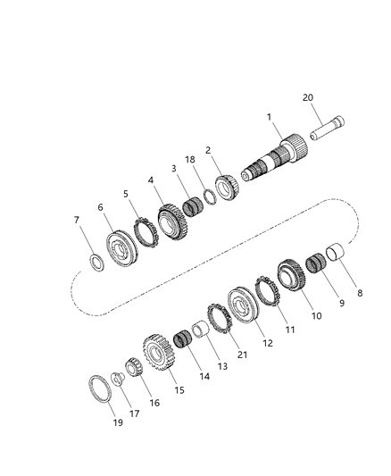 2013 Dodge Dart Bearing Needle Diagram for 68211406AA
