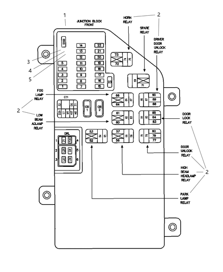 2004 Chrysler Concorde Junction Block Diagram for 4759969AA