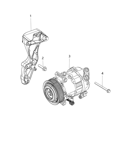 2020 Jeep Cherokee A/C Compressor Mounting Diagram 2 - Thumbnail