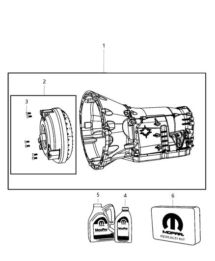 2010 Dodge Challenger Transmission / Transaxle Assembly of Automatic Transmission Diagram 2 - Thumbnail