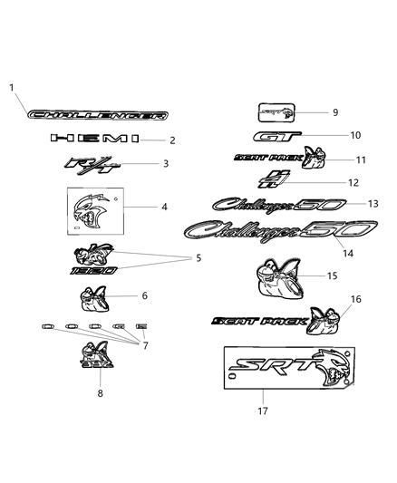 Nameplate Diagram for 68500206AA