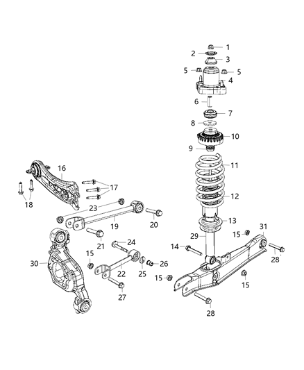 2016 Dodge Journey Arm Lower Control Rear Diagram for 4766950AD