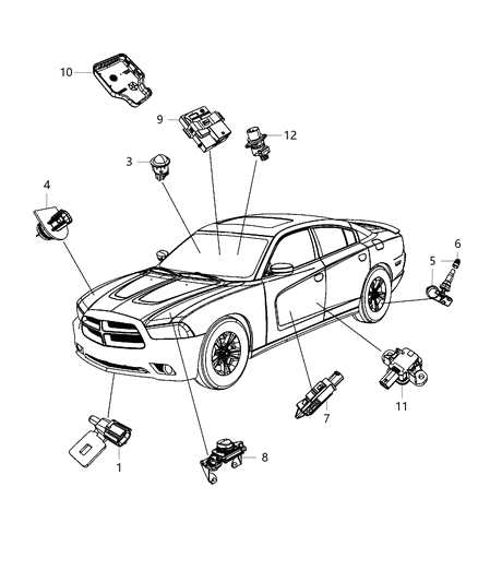 2013 Dodge Charger Clip ABS Sensor Wiring Left Diagram for 68158575AA