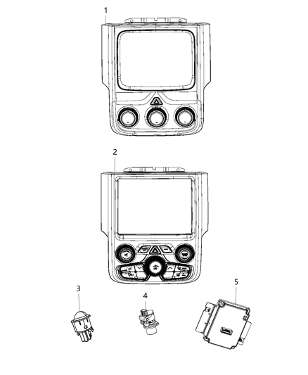 2017 Ram 3500 Pickup A/C & Heater Controls Diagram