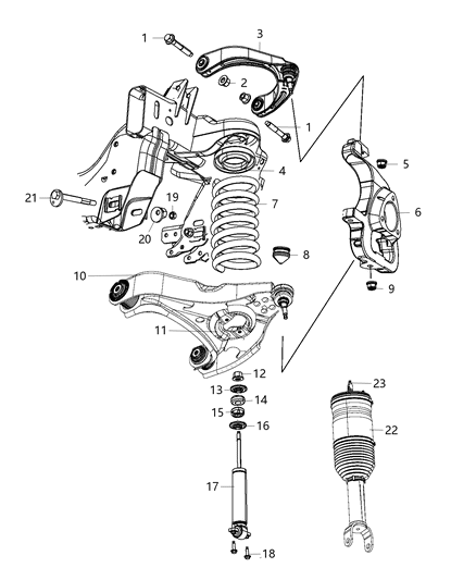 2020 Ram 1500 Classic Suspension - Front, Springs, Shocks, Control Arms Diagram 1 - Thumbnail