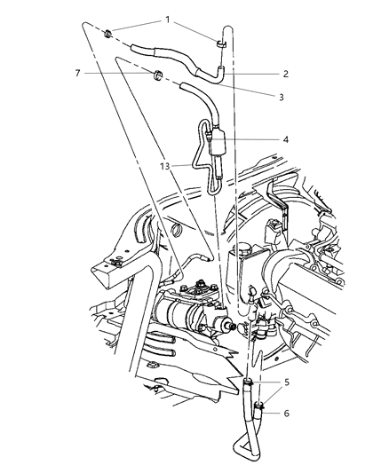 2001 Jeep Grand Cherokee Pressure Hose Diagram for 52088916AB