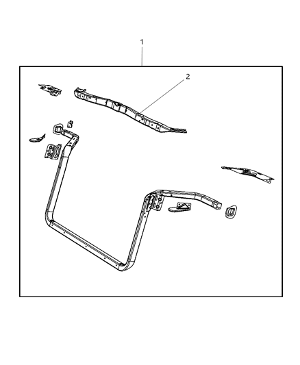 2008 Chrysler Pacifica Upper Tie Bar, Front Diagram for 5103398AC