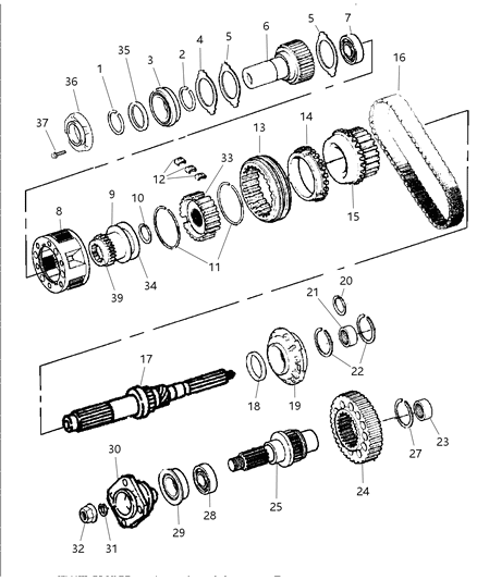 1999 Dodge Ram 2500 Regular Cab Gear Train of Transfer Case Model Diagram 2 - Thumbnail