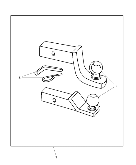 2000 Dodge Ram 2500 Regular Cab Adapter Kit - Ball Mount Diagram