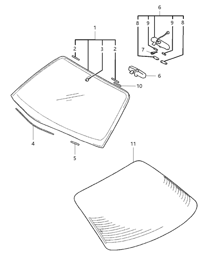 2000 Chrysler Sebring Mirror, Rear Diagram for MR512691